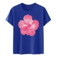 thumbnail image 4 of LUOGENLI T-shirts pour Femmes Mode Décontractée Chemises Imprimées Col Rond Manches Courtes Tee Tops Tunique Blouse 4TG T-shirts Graphiques Saint-Valentin Bleu TTG, 4 of 4