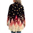 thumbnail image 4 of Women's Fall and Winter Fashion Casual Print Long Sleeve Mid-Length Cardigan Jacket, Christmas Theme for Holiday Season,Khaki,3XL, 4 of 6