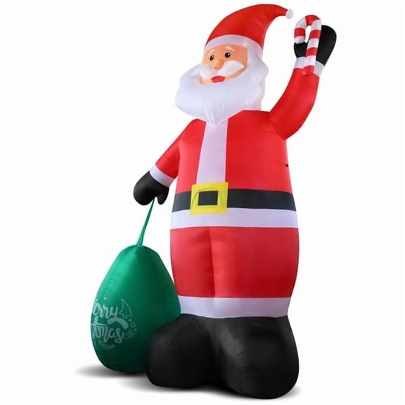 14 FT Lighted Christmas Inflatable Decoration Giant Inflatable Santa Claus with Large Gift Bag Blow Up Yard Decorations with Built-in LED Lights for Holiday Party Front Yard Lawn Garden