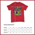 thumbnail image 5 of Tee Hunt Stare of The Wolf T-Shirt Dean Russo Colorful Neon Animal Men's Tee, Red, 5X-Large, 5 of 5