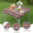 thumbnail image 4 of Multicolor Geometric Pattern Square Fitted Tablecloth with Elastic Edge,Square Table Cover,Washable Elastic Table Cover for Home Kitchen Party Decor 34"x34", 4 of 6