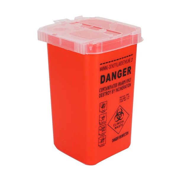 Tebru Portable Needle Waste Box, Plastic Disposable Blade Cutter Tattoo Needle Container