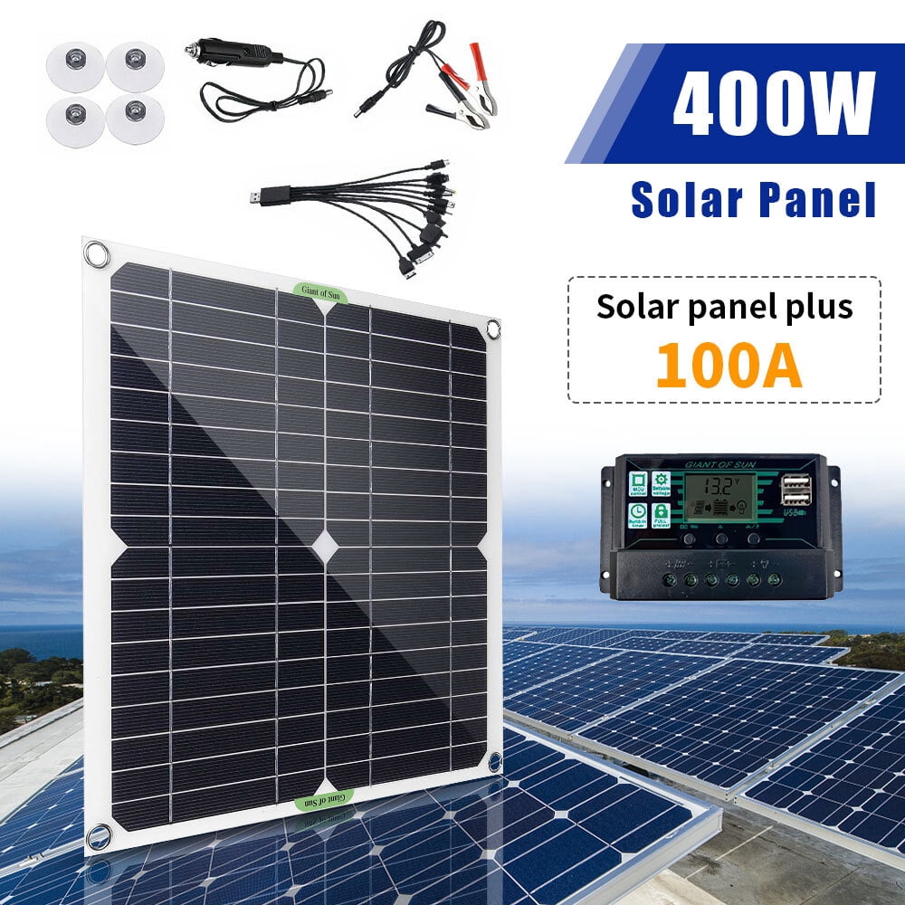 DFITO Solar Panel Controller Kit Monocrystalline 400W 100A 12V Waterproof Portable Outdoor Home Battery Charger