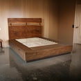 thumbnail image 6 of Zeko King Size Storage Bed- Live Edge Panel Headboard- Walnut Brown Wood, 6 of 6