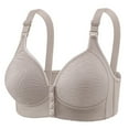 thumbnail image 1 of Gtoiithly Women's Front Closure Wireless Bra, Comfortable Medium Support Everyday Bra with Adjustable Straps Light Gray 40, 1 of 2
