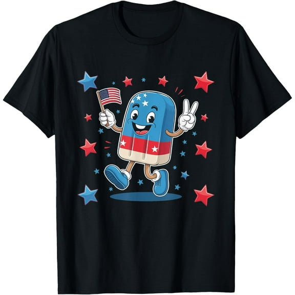 July 4th Popsicle Party USA Patriotic T-Shirt Tee