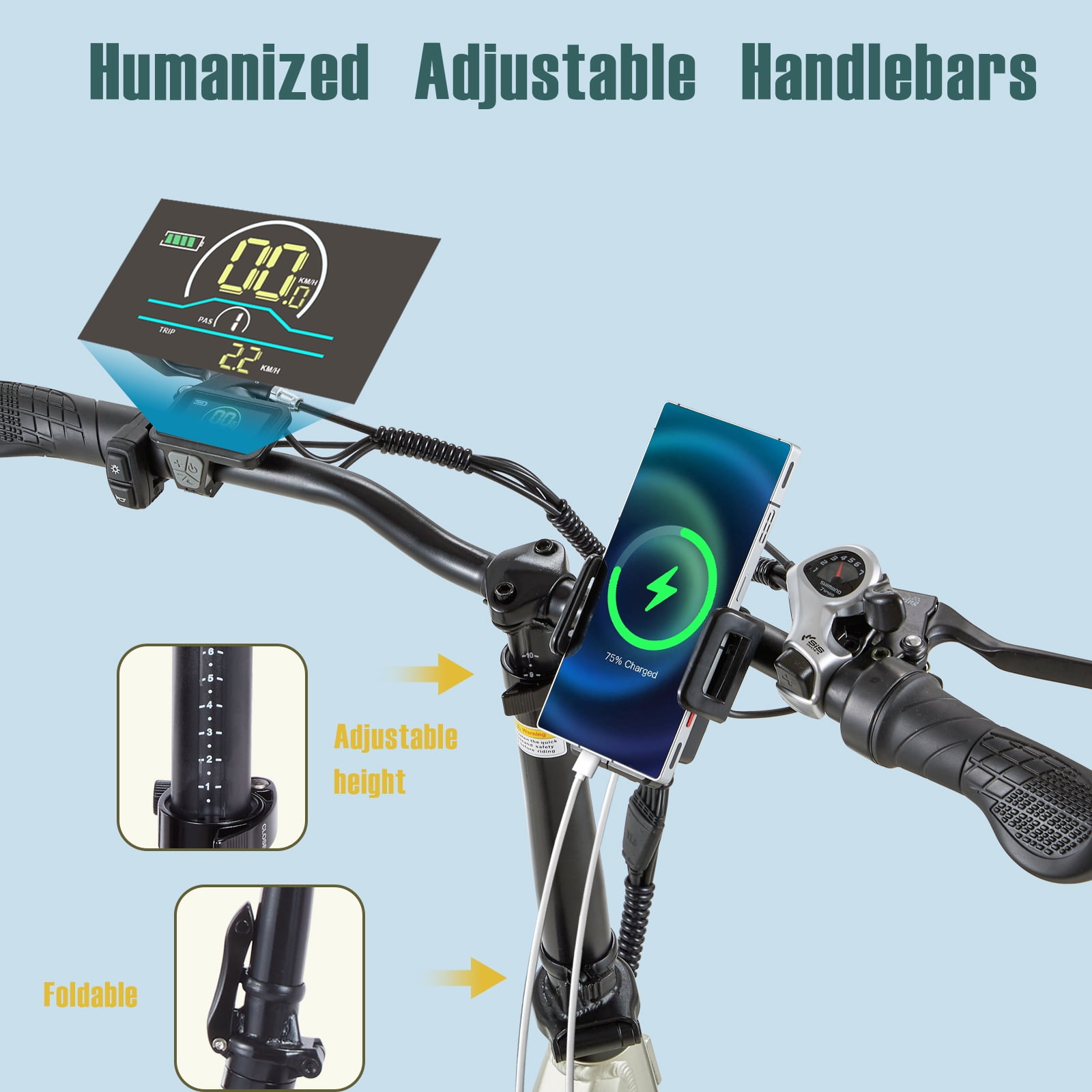 ITSTANDS Electric Bike for Adults 20'', 800W 48V 15AH UL2849 Ebike 28MPH*70Miles Full Suspension E-Montain Bike 4.0 Fat Tire 2 Seats off road Ebike & Dual Disc Brakes E-bicycle