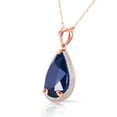 thumbnail image 2 of Galaxy Gold 14K Solid Rose Gold 16" Necklace with 5.26 CTW Natural Diamonds and Pear-Shaped Sapphire, 14"-24" Sizes, September Birthstone, Symbol of Wisdom, 2 of 6
