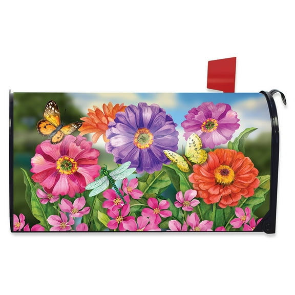 Briarwood Lane Zinnias in Bloom Spring Oversized Mailbox Cover