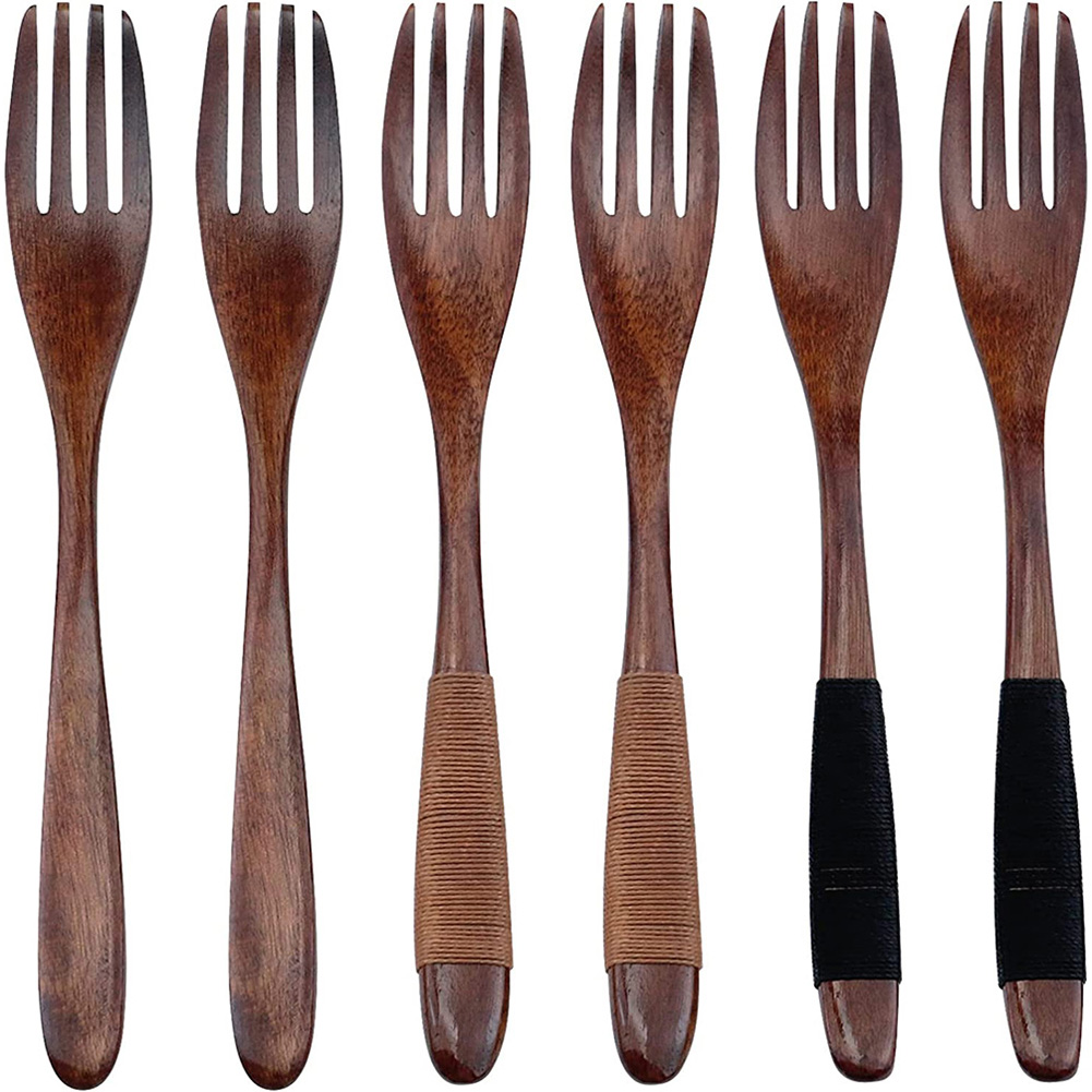 7.5Inch Solid Wood Forks Kitchen Tableware Dinnerware Flatware