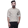 thumbnail image 4 of BESTMAN Mandarin CollarÂ&nbsp;Shirt Printed Mens Short Kurta Casual Ethnic Dress, 4 of 6