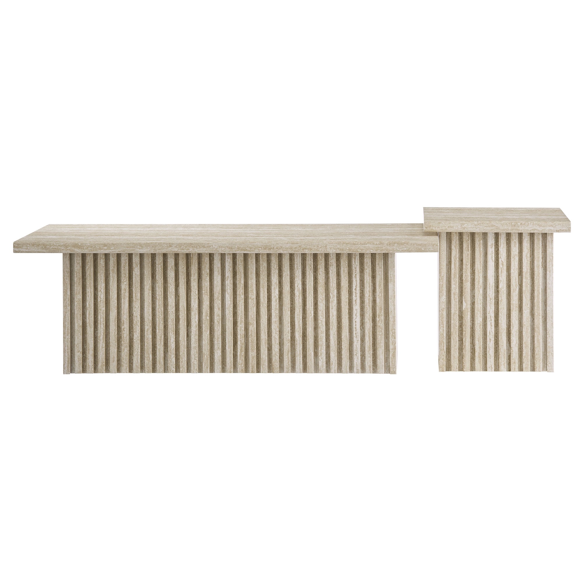 Render Coffee Tables Set of 2 in Travertine