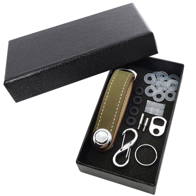 Leather Key Organizer Key Chain, Portable Key Storage, Durable Material, Minimalist Design, for Home Workspace, Travel Use, Compact Storage, Everyday Carry, Metal Accents, Workspace Gift, Ihhxbz