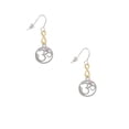 thumbnail image 2 of Delight Jewelry Silvertone Om in Circle with Pink Crystal Gold Tone Infinity French Earrings, 2 of 4
