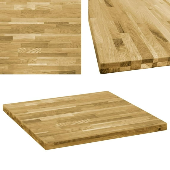 IM Lashes Solid oak wood Table Top with Oil Finish Square,1.7" Thickness,27.6" x 27.6"