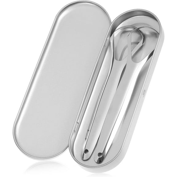 2 Pcs Tongue Cleaner Kids Tongue Scraper Tongue Scraper for Adults Hand Squeegee Tongue Scraper Stainless Steel Tongue Scraper with Case Tongue Cleaning Tools Tongue Cleaners Care