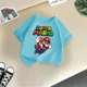 thumbnail image 3 of Camiseta de verano de la marca de dibujos animados Mario, cómoda para niños, informal, de calle, con diseño de sol, para niños y niñas, ropa bonita de estilo Harajuku para niños y hermanos, 3 of 5