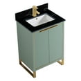 thumbnail image 3 of Fine Fixtures Opulence Collection 24 in. W x 18 in. D x 33 in. H Bathroom Vanity in Mint Green with Black Marble Sintered Stone Sink - Satin Brass hardware, 3 of 8