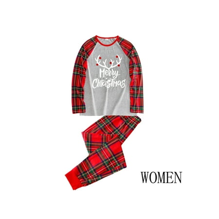 

Biekopu Family Matching Pajamas Sets O-Neck Long Sleeve Pullover+ Long Pants