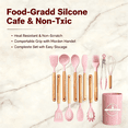 thumbnail image 5 of YANWEN 12-Piece Food Grade Silicone Kitchen Utensil Set with Heat Resistant Wooden Handles and Storage Holder, 5 of 11
