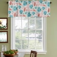 thumbnail image 3 of Teal Blue Red Coral Curtain Valances for Windows, Kitchen Valance Window Treatments Panel 2 Pack, Coastal Nautical Summer Beach Rod Pocket Short Curtains for Bathroom Bedroom 60 x 18 Inch, 3 of 8