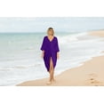 thumbnail image 5 of HAPPY BAY Women's Viscose Summer Button Closure Beachwear Duster Cardigan Beach Kimono 3X-4X Violet, Solid, 5 of 5