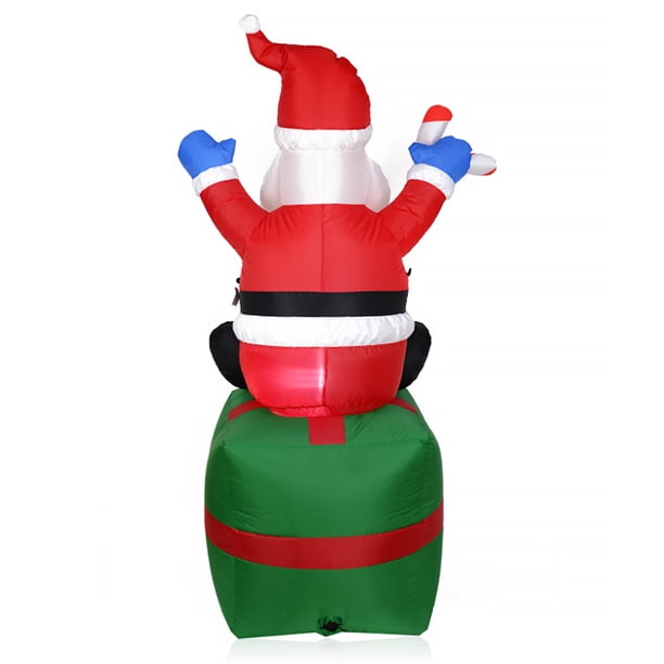 Kit de luz LED iluminada de Papá Noel, regalo, iluminación de Navidad, decoración de vacaciones, moldes de adorno de plástico, porche presente, enchufe de EE. UU. Jumpingount HA009022-02B