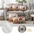thumbnail image 6 of Fall Gnomes Outdoor Waterproof Pillow Covers, Thanksgiving Orange Pumpkin Rustic Leaves Flowers Decorative Rectangle Throw Pillowcase Sofa Cushion Sham for Patio/Couch/Chair, 20"x12" 2 Pack, 6 of 8