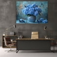 thumbnail image 5 of Mudket Blue Hydrangea Flower Canvas Wall Art, Butterfly Floral Wall Decor, Framed Botanical Artwork for Living Room Bedroom Bathroom, Ready to Hang Colorful Farmhouse Flower Print - 12"L x 8"W, 5 of 10