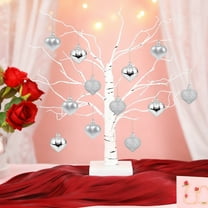 FastXmas Heart Ornaments,3 Types Heart Shaped Baubles Hanging Decoration,Multi Finish Heart Baubles Hanging Ornaments for Valentine's Day Mother's Day Xmas Tree Wedding Anniversary Decor(12Pcs)