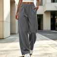 thumbnail image 3 of Diufon Womens Wide Leg Sweatpants High Waisted Pull On Jogger Pants Fleece Lined Lounge Pants with Pockets, 3 of 9