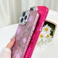 thumbnail image 3 of OOK for iPhone 16 Pro Max Case with Screen Protector, Cute Sunflower Floral Pattern Shiny Bling Glitter Diamond Camera Protection Hard PC Back Shockproof Phone Case for Women Girls, Hot Pink, 3 of 5