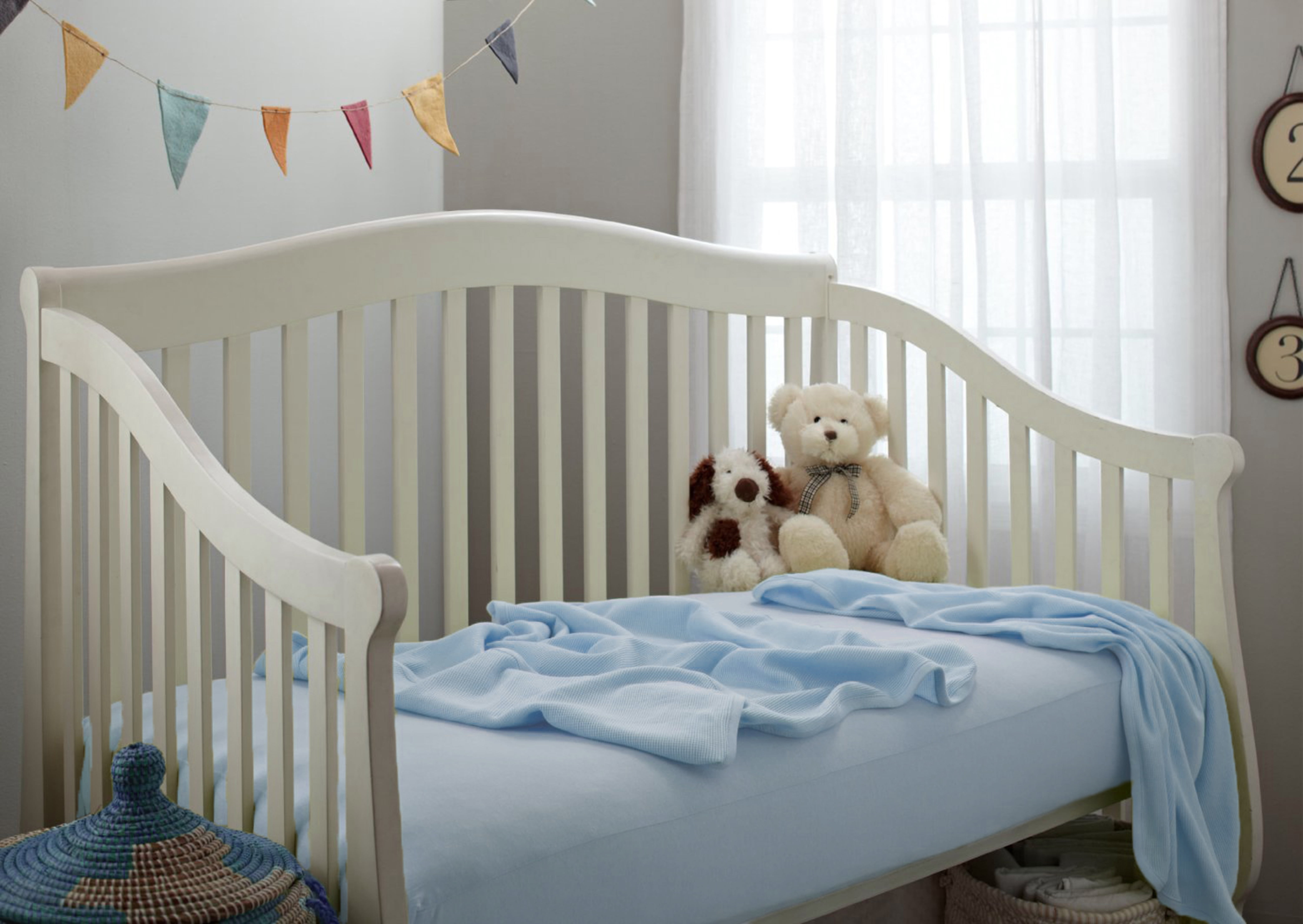 TL Care 3 Pack 100% Natural Cotton Fitted Crib Sheets 52" x 28" - Soft, Breathable, Hypoallergenic & Gentle Toddler Bed Sheets, Blue, Neutral for Boys & Girls