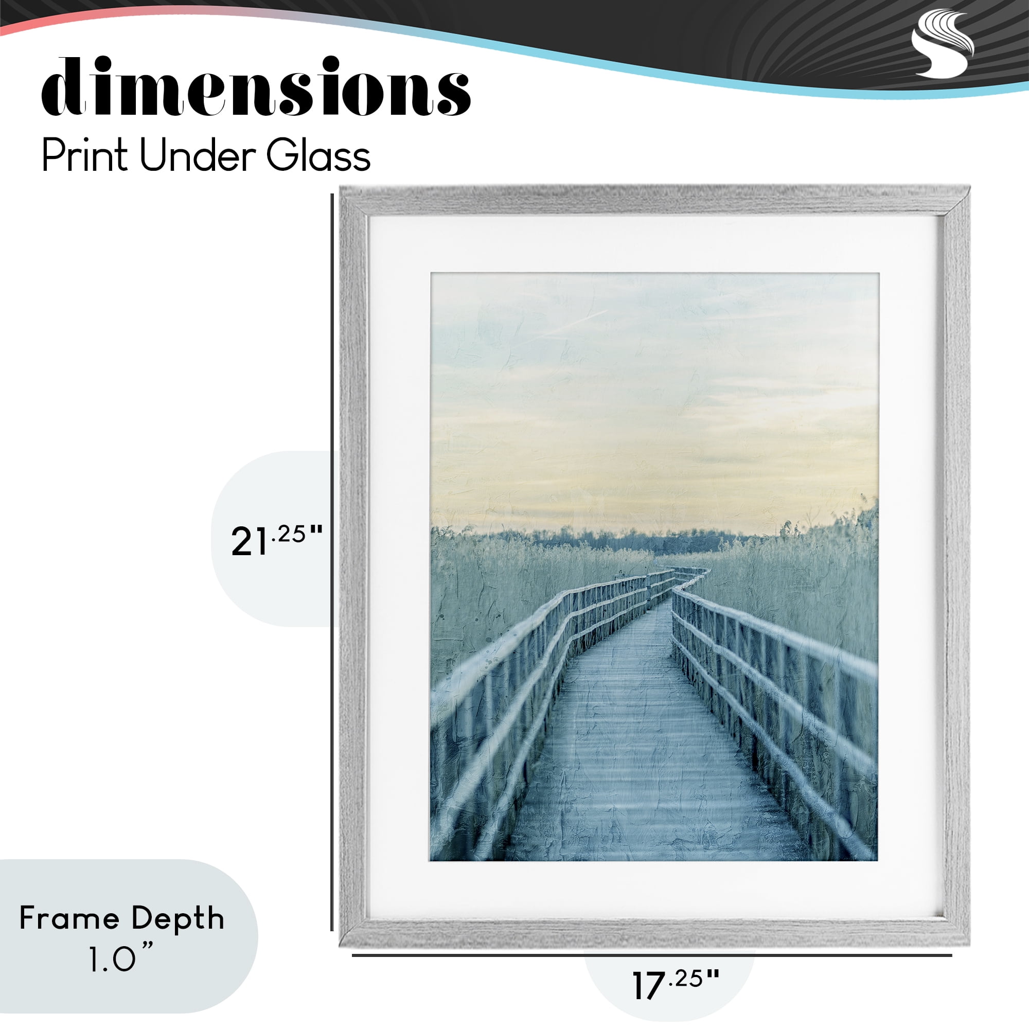 Stupell Industries Wooden Pier Boardwalk Gray Framed Print Under Glass, design by Kim Allen