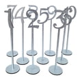 thumbnail image 1 of Wisewang Wooden Table Numbers Easy To Read Table Number Cards Guide Guests To Seats Wooden Numbers For Wedding Reception 10 pcs Silver 8.7x35cm, 1 of 6