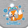 thumbnail image 4 of Inktastic My First Hanukkah with Fox and Snowflakes Boys or Girls Baby Bib, 4 of 4