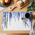thumbnail image 2 of Navy Blue Placemats Set of 6, Summer Botanical Leaves Watercolor Placemats for Dining Table, Place Mats for Kitchen Tabletop, Waterproof Wipeable Dining Table Mats Set, 2 of 9
