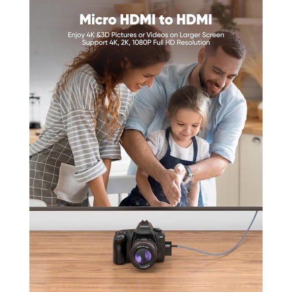 NDIUG-4K Micro HDMI to HDMI Cable 10 FT, 4K@60Hz