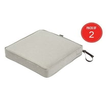 Classic Accessories Montlake Seat Cushion Foam & Slip Cover, Heather Grey, 21x21x3" Thick ( Pack of 2 )