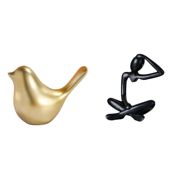 Figura de pájaro decorativa de animal pequeño, escultura abstracta, figura de escritorio, adorno de resina realista, ideal para el hogar, la oficina,