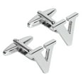 thumbnail image 1 of BodyJ4You 2PC Cufflinks Personalized Initials Letter V Men's Button Shirt Business Gift, 1 of 6