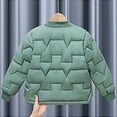 thumbnail image 4 of SERTG Kids Solid Color Thickened Long Sleeve Round Neck Casual Warm Coat Fall Winter Plush Lined Jacket Outerwear for Boys Girls 5-15 Years(Green,5 Years), 4 of 6