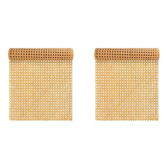2pcs 16-Inch Wide Natural Rattan Webbing 40-Inch Long (3.3 Ft.) Rattan Webbing Rolls for Furniture,Chairs, Cabinets