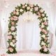 thumbnail image 4 of Guirnalda de hojas de rosa artificiales, flores de ratán sintético | Cortina flexible para arco, dintel y pérgola | Decoración para bodas, exteriores y hogar | Arreglo de mesa de plástico para puerta, 4 of 6