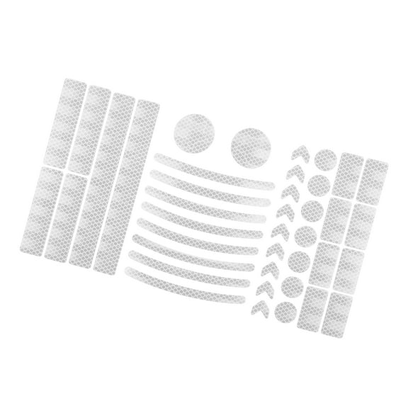 Motoforti 42 Pcs Bike Motorcycles Reflective Safety Warning Tape Multi-purpose PET White