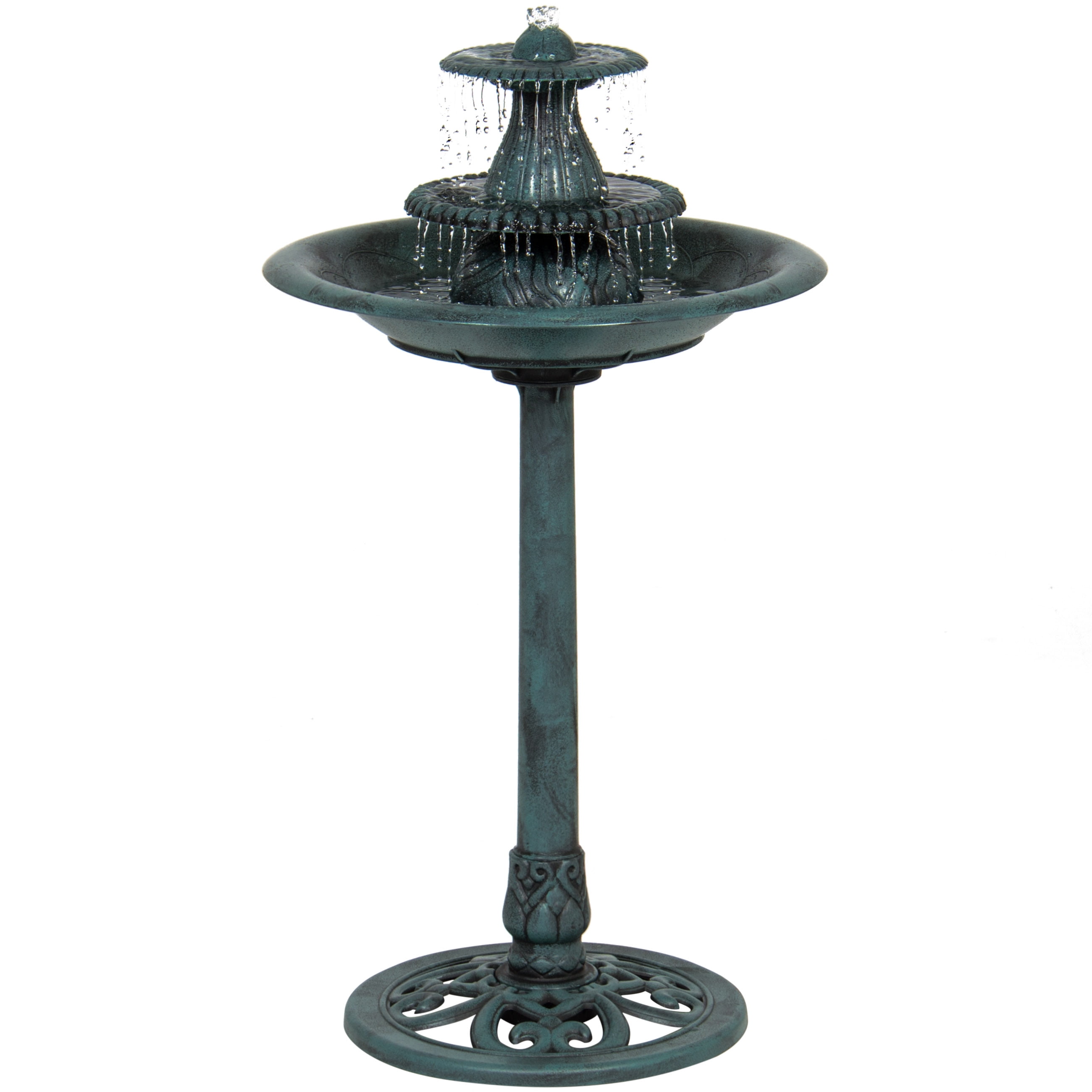 Best Choice Products Garden Decor Pedestal 3-Tier Birdbath Fountain W Pump by