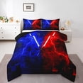 thumbnail image 2 of Erosebridal Ensemble de Douillette Grand Galaxy Lightsaber, Couette Moderne Rectangulaire en Duvet, Décor Futuriste, Réversible 3 Pièces, 2 of 8