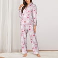 thumbnail image 3 of Wukai Love Rabbit Print Women's Pajama Set - Soft Long Sleeve Sleepwear for Comfort and Style-X-Large, 3 of 9