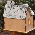 thumbnail image 4 of IFRINID Wooden Christmas House Light, Warm LED Snowy Village Tabletop Decoration with Mini Tree and Fence for Holiday Home Decor, 4 of 7