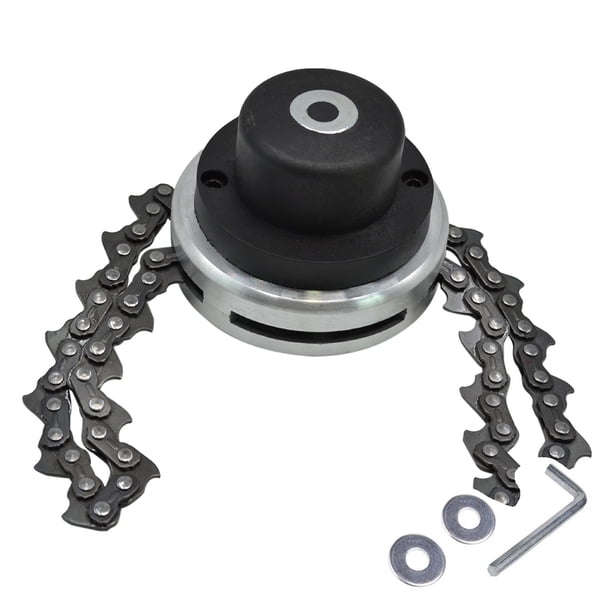 Cabezal de recortadora de gasolina para césped de cadena, cadena de aleación de aluminio, cabezal para comedor de malas hierbas, herramienta de jardín